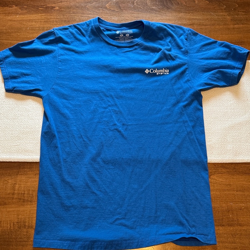 Columbia PFG Men's Blue Flag Fishing Short Sleeve Tee
